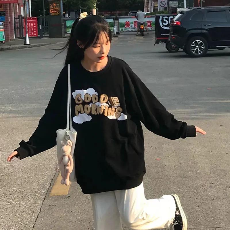 NRVP Áo Thun Nữ Dài Tay Cổ Tròn Thời Trang Hàn