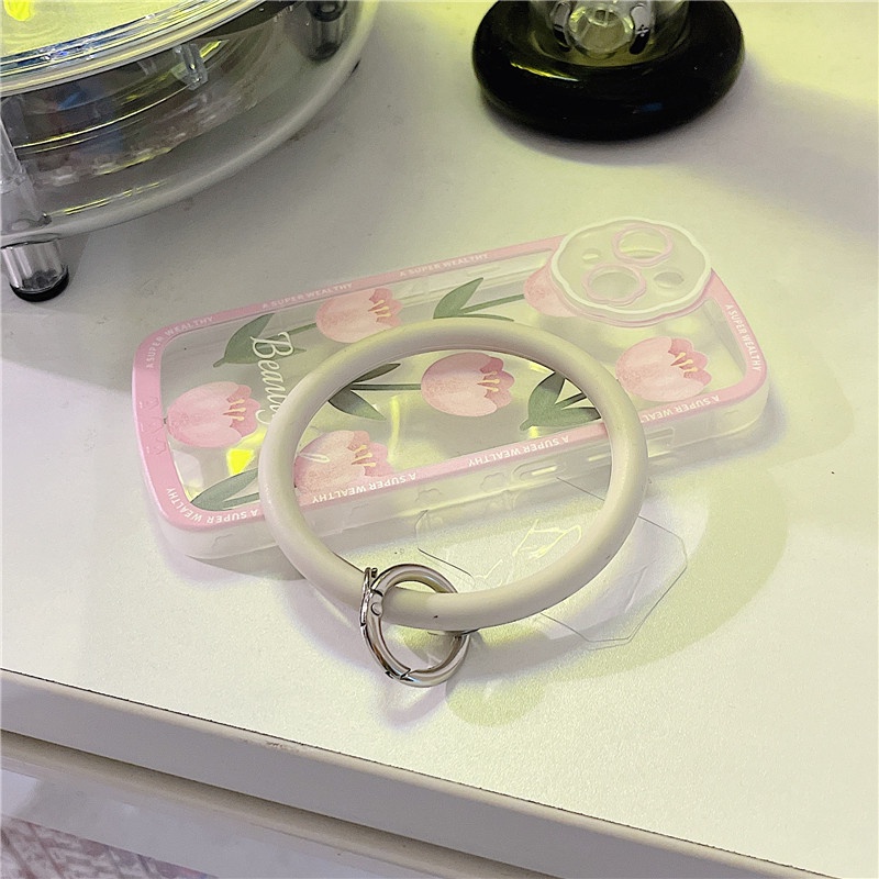 Ốp lưng iphone Ốp Điện Thoại Silicon Có Dây Đeo Họa Tiết Hoa Cho Apple 13Promax iPhone12/7/8plus/X/XR/ Promax/Promax Dinuo case