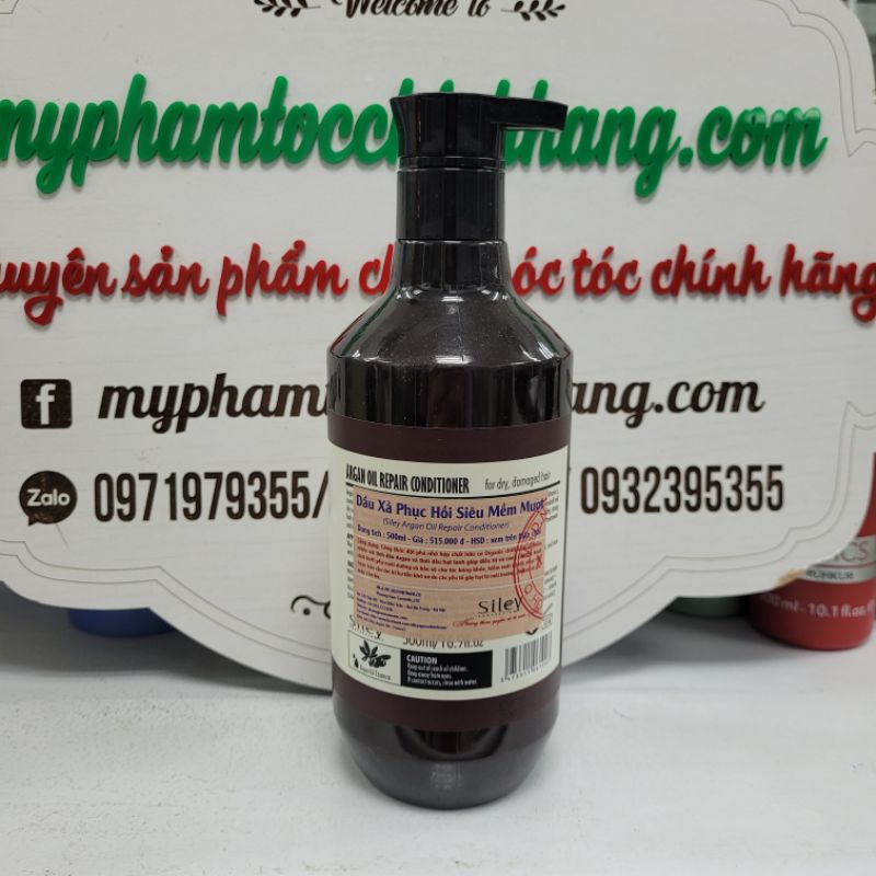 (CHÍNH HÃNG CÔNG TY 100% MẪU MỚI NHẤT 2021)DẦU GỘI XẢ SILEY ARGAN 500ML