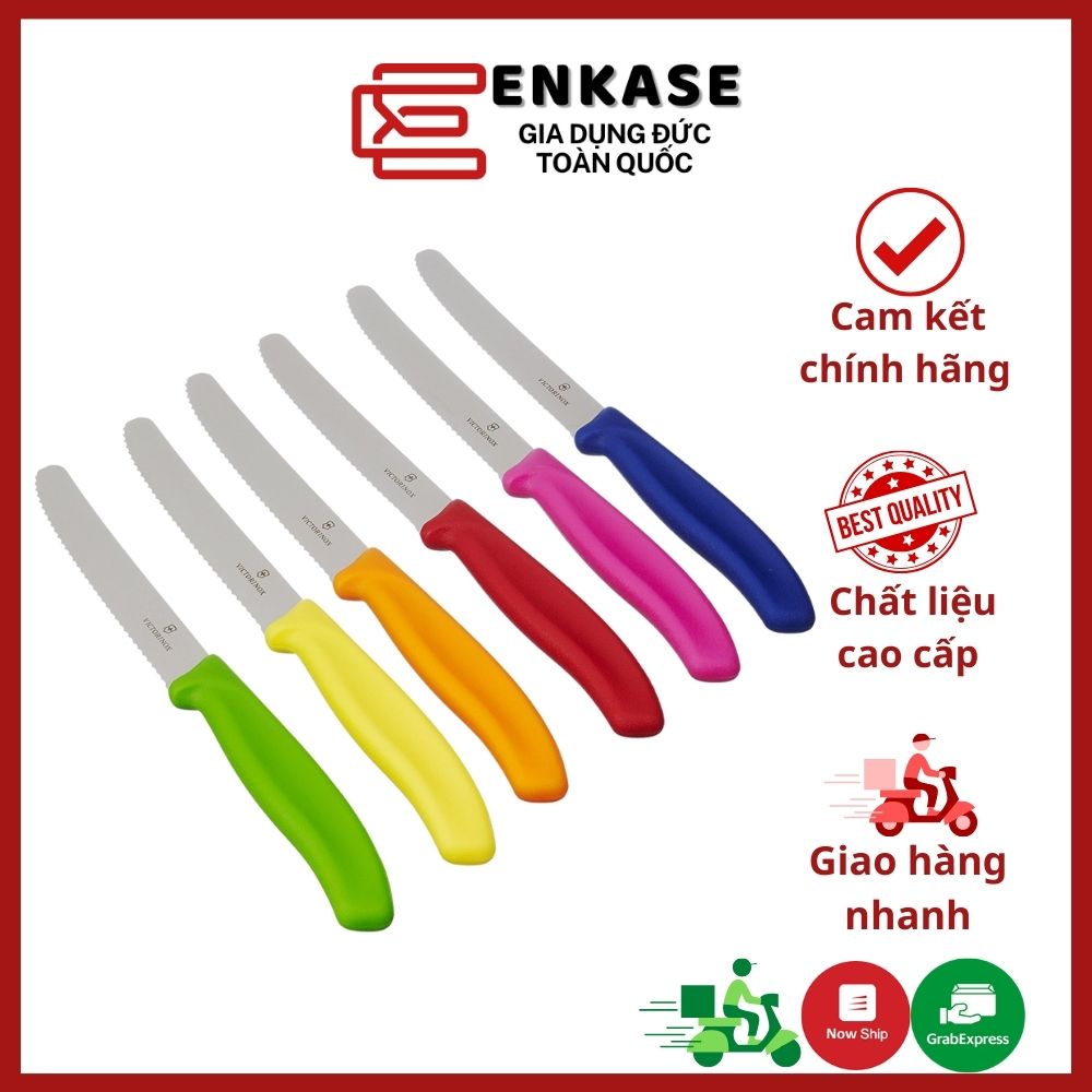 Dao gọt hoa quả Victorinox lưỡi răng cưa dài 11cm nhiều màu