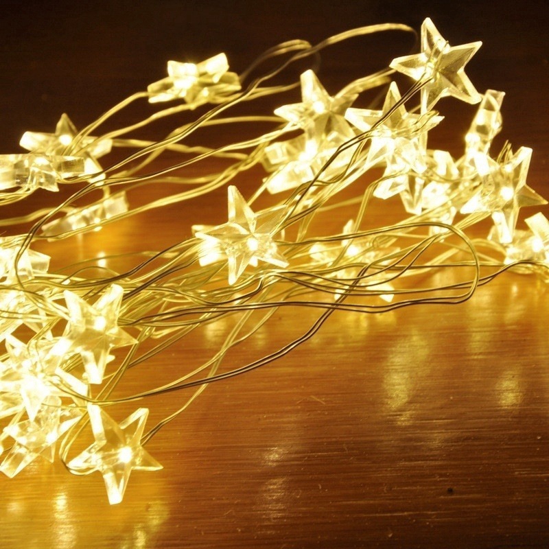 2.5m/3m 20 LED Star Snowflake Copper Wire Fairy String Christmas Wedding Party Decor