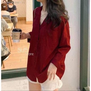 ÁO SƠ MI ĐỎ CHẤT ĐŨI CAO CẤP