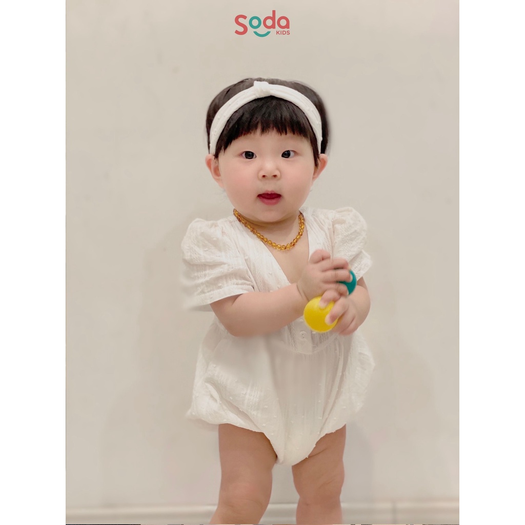 Body bé gái Lavender tặng kèm băng đô SODA KIDS thiết kế cổ vê, tay bồng