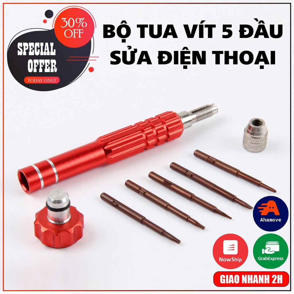 Bộ tua vít 5 đầu đa năng cao cấp, sửa chữa điện thoại