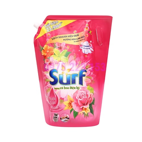 Túi nước giặt Surf hương hoa cỏ diệu kỳ và hương sương mai mát dịu 3.5kg