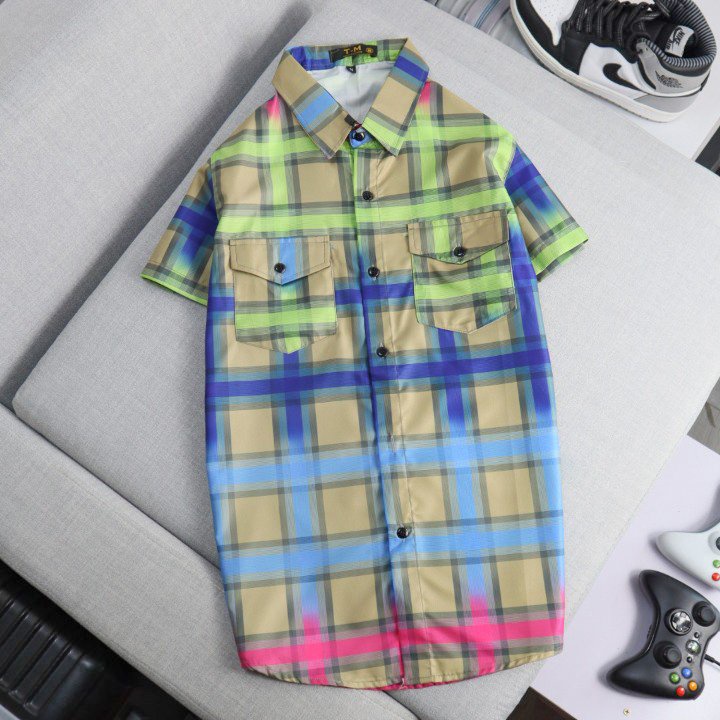Áo Sơ Mi Vải Lụa Ép Màu 3D Phối Túi Cao Cấp Phong Cách Trẻ Trung Năng Động Hot Trend Mới