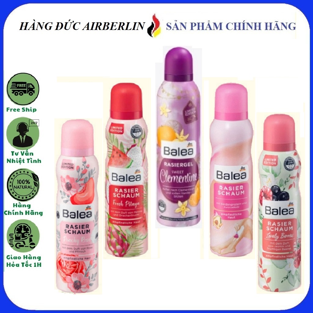 (New) Bọt cạo lông Balea Peach Rose-Đức