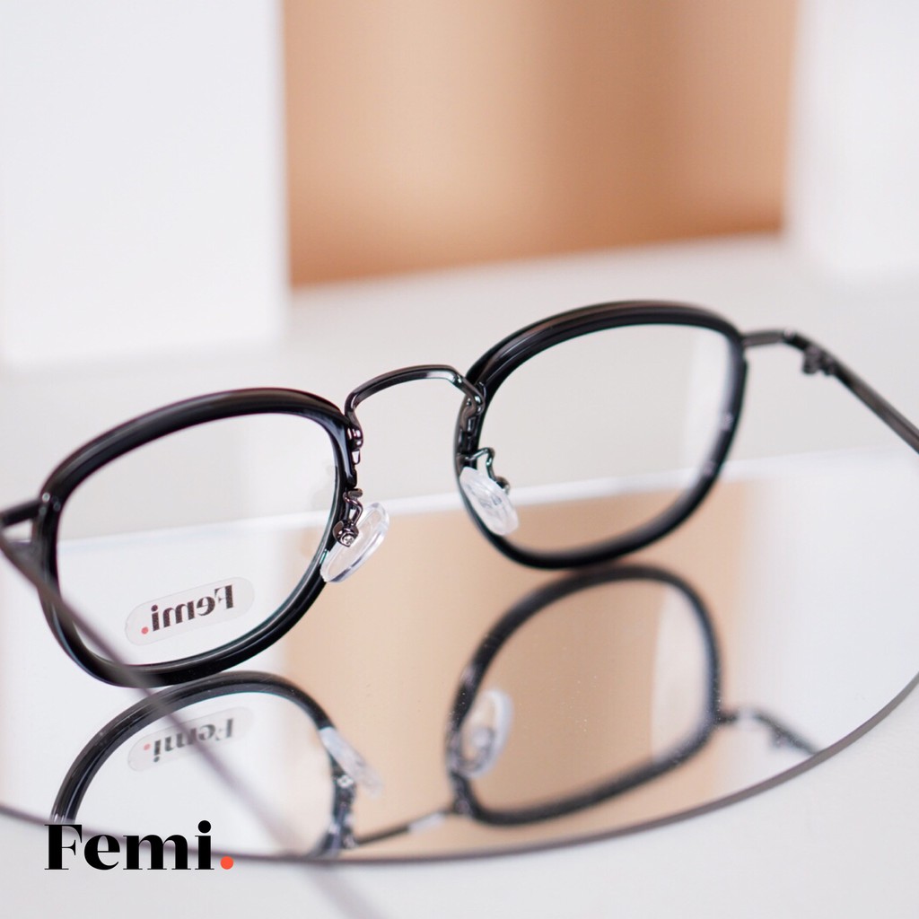 Gọng kính cận tròn Femi Leon chính hãng mắt kính cận nam nữ thời trang | BigBuy360 - bigbuy360.vn