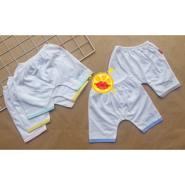 Quần ngắn sơ sinh cotton viền màu thương hiệu Cún Con