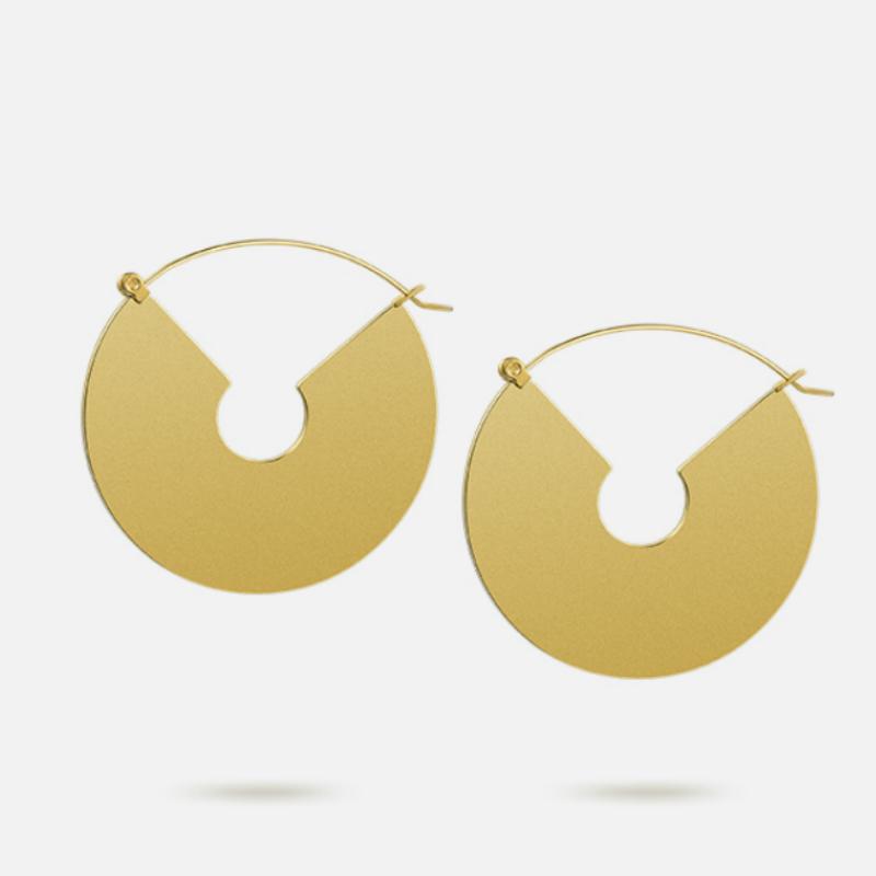 Khuyên tai VNOX bằng kim loại thiết kế hình quạt hợp thời trang cho nữ