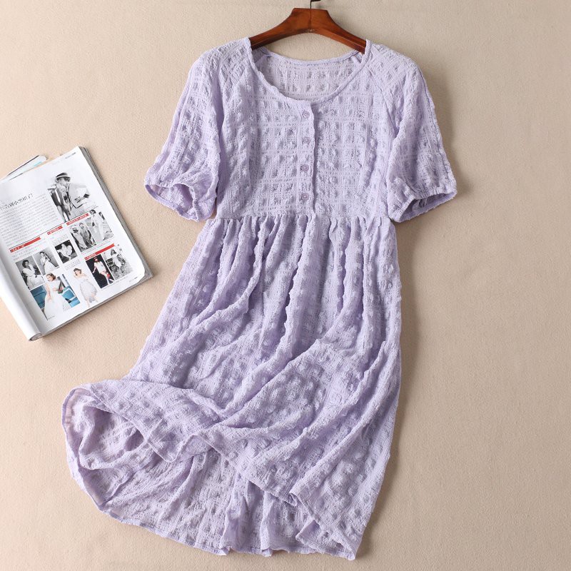 Váy babydoll cổ tròn, Đầm nữ ulzzang dáng xoè, đầm tiểu thư da10