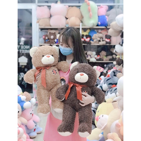 Gấu bông lông siêu mịn đáng yêu cho bé 60cm
