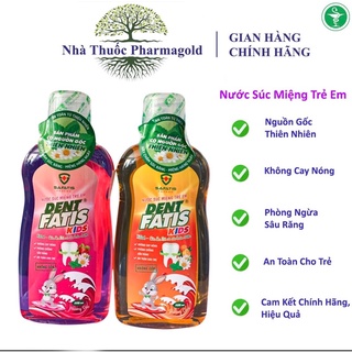 Nước súc miệng Dent Fatis Kids hương dâu, hương cam. Nước súc miệng ngừa sâu răng, hôi miệng, viêm lợi, mảng bám