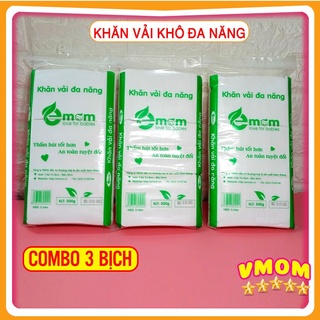 Combo 3 túi khăn vải đa năng emom cao cấp, vải cotton mềm mịn, dày dặn