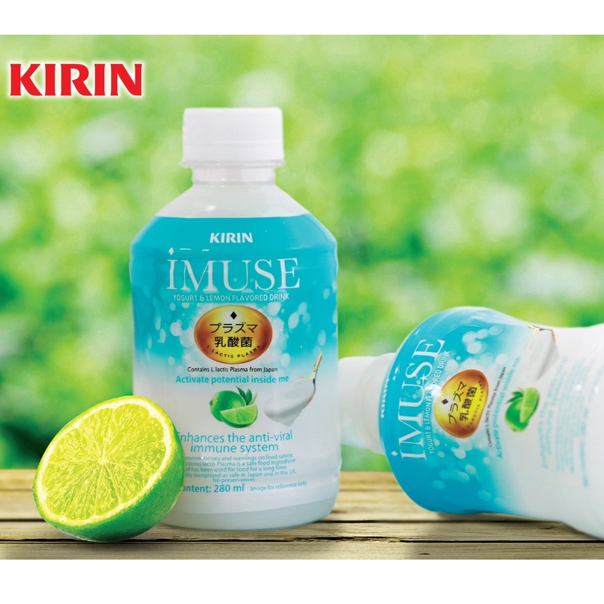 [SIÊU THỰC PHẨM CHO PHÁI NỮ] Lốc 6 chai nước uống KIRIN iMUSE 280ml- chứa lợi khuẩn Lactis Plasma.