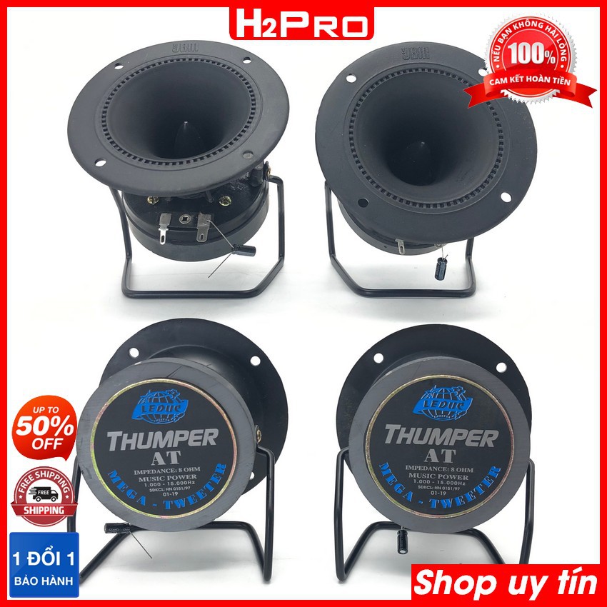 Đôi loa treble kèn Thumper H2Pro 150W-8 ôm-từ 80, loa treble nam châm rời cao cấp (tặng tụ 20K, hàn sẵn tụ vào loa)