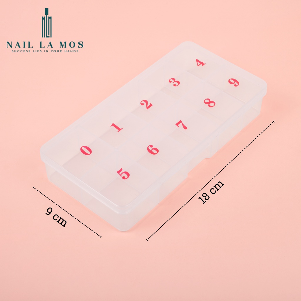 Hộp đựng móng giả size bé - 10 ô đựng 500 móng