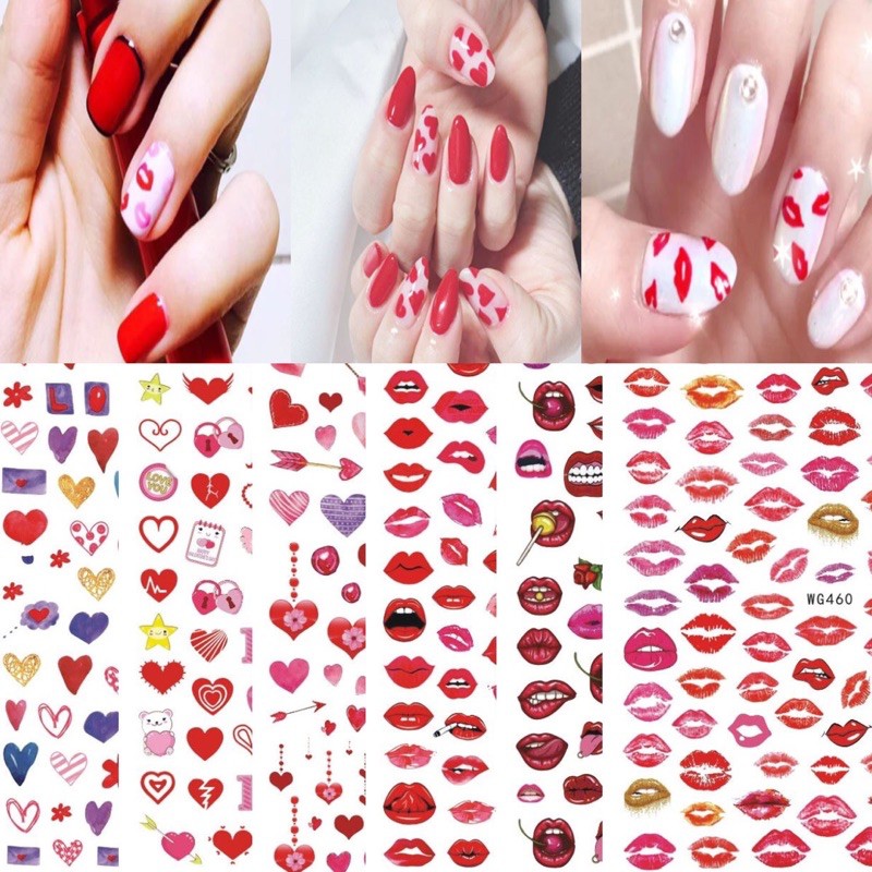 sticker hình môi dán móng tay nail mẫu mới