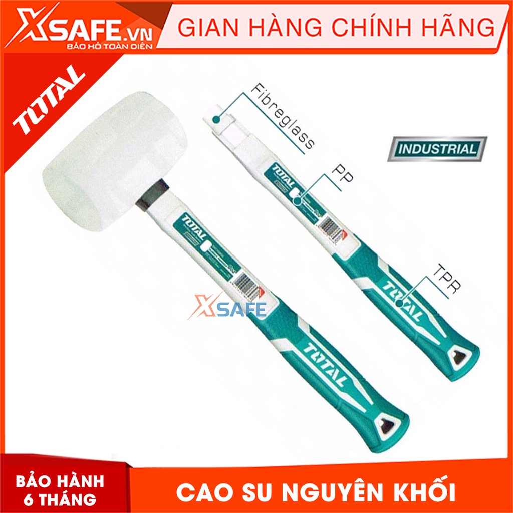 Búa cao su 2 đầu trắng TOTAL 220-450g búa cao su giảm chấn, ốp lát gạch, làm mộc, sửa chữa cơ khí, cán nhựa chống trượt