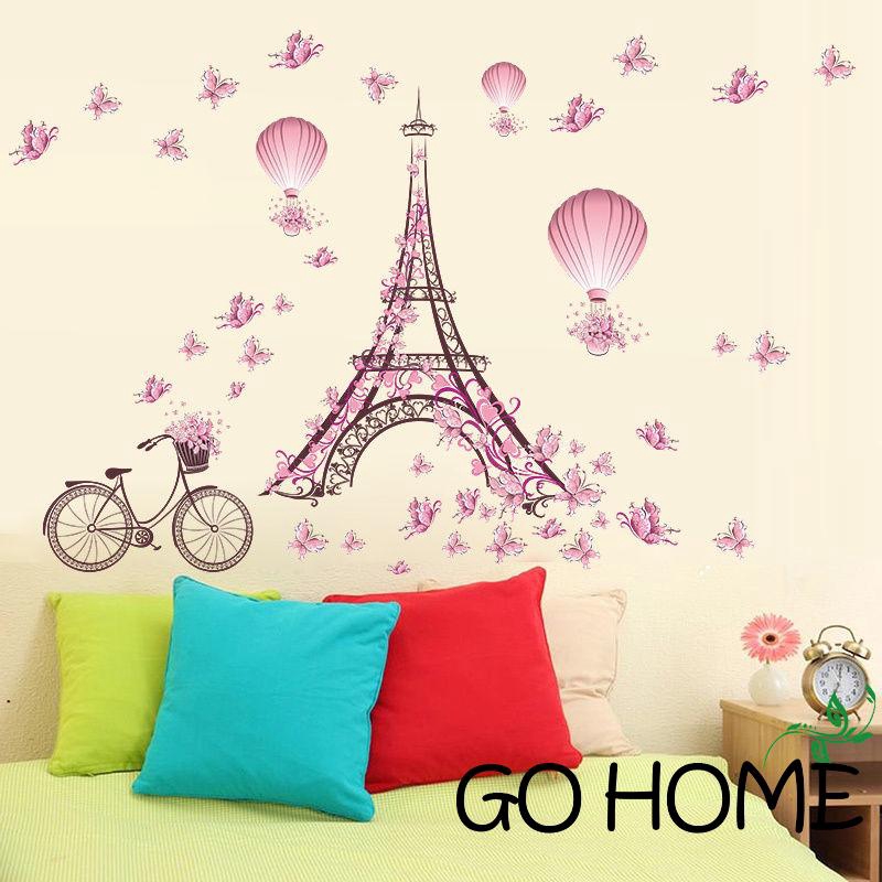 Decal dán tường hình tháp Eiffel sang trọng