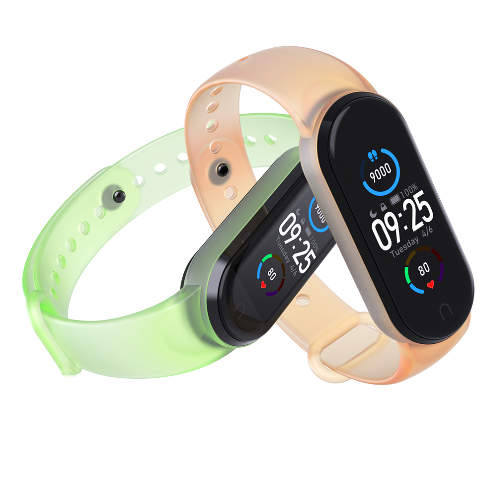 Dây Đeo Silicon Trong Suốt Cho Đồng Hồ Thông Minh Xiaomi Mi Band 5 Miband 5 6