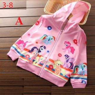 Áo khoác bé gái in hình ngựa Pony đáng yêu, chất vải thun cotton da cá dày dặn, mềm mại, co dãn thoải mái, đường may kỹ,