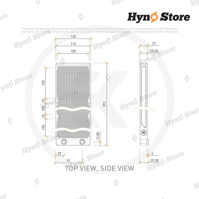 Két nước làm mát chất lượng cao Rad EK CoolStream Classic SE 360 Tản nhiệt nước custom – Hyno Store