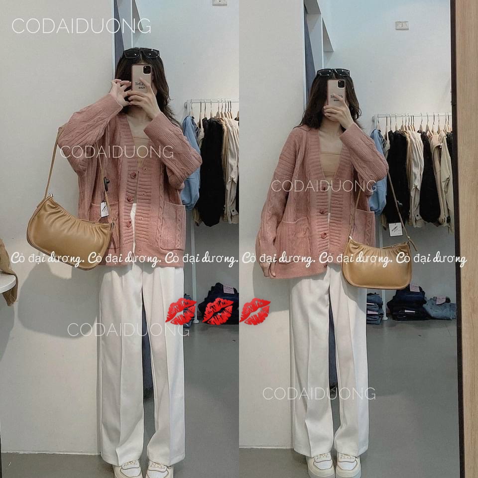 Áo Khoác Cadigan 4 Khuy Dáng Dài- Áo Khoác Cadigan Thừng Hàng Quảng Châu Cao Cấp( Ảnh Sàn Shop chụp, shop có bán sỉ)
