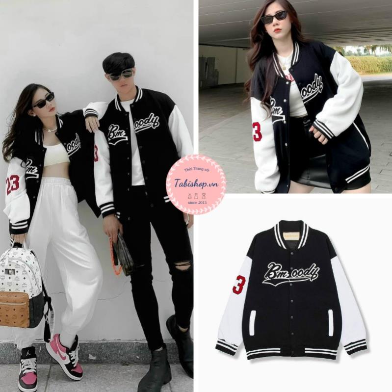 SALE Áo Bomber phối tay in chữ BMOODY áo khoác dù 2 lớp FROM TO, UNISEX nam nữ mặc được siêu hot