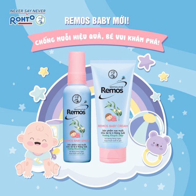 [G02] Remos Baby - Sản phẩm chống muỗi cho bé Hương Tinh Dầu Khuynh Diệp S012
