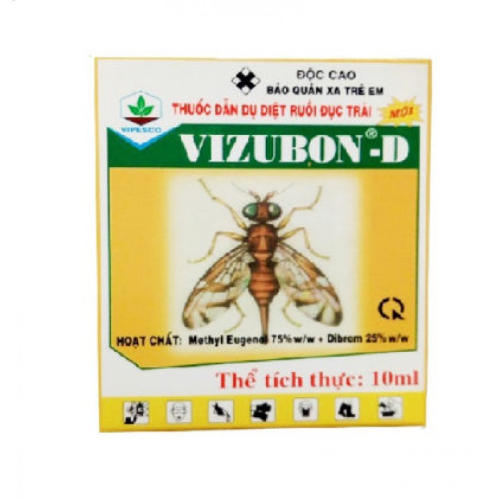 [HOT] Chế phẩm dẫn dụ diệt ruồi vàng 1 hộp Vizubon 10ml (1 chai dẫn dụ và 1 chai diệt ruồi) c/lượng, hg C/ty.