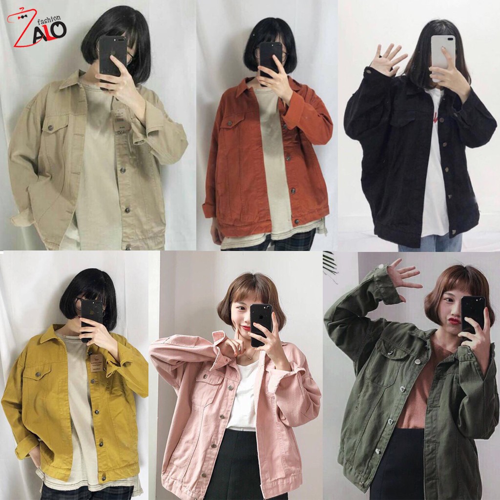 Áo Khoác Jean Kaki BASIC Nữ Nhiều Mẫu Unisex | BigBuy360 - bigbuy360.vn