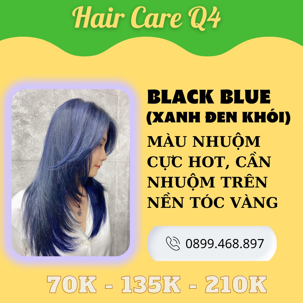 Thuốc nhuộm tóc xanh đen than chì, thuốc nhuộm tóc màu xanh đen, màu xanh đen khói, màu xanh tối - Hair Care Q4