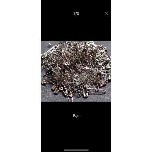 Kim tây / kim băng nhỏ 0.5 x 2cm mạ vàng, bạc, đen - khoảng 90-100 cái kim.