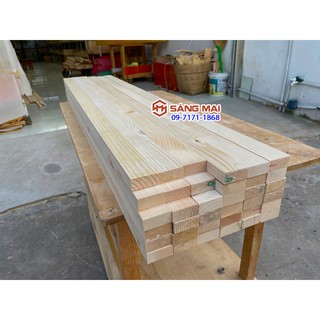 Thanh gỗ thông 2cm x 4cm x dài 120cm + láng mịn 4 mặt