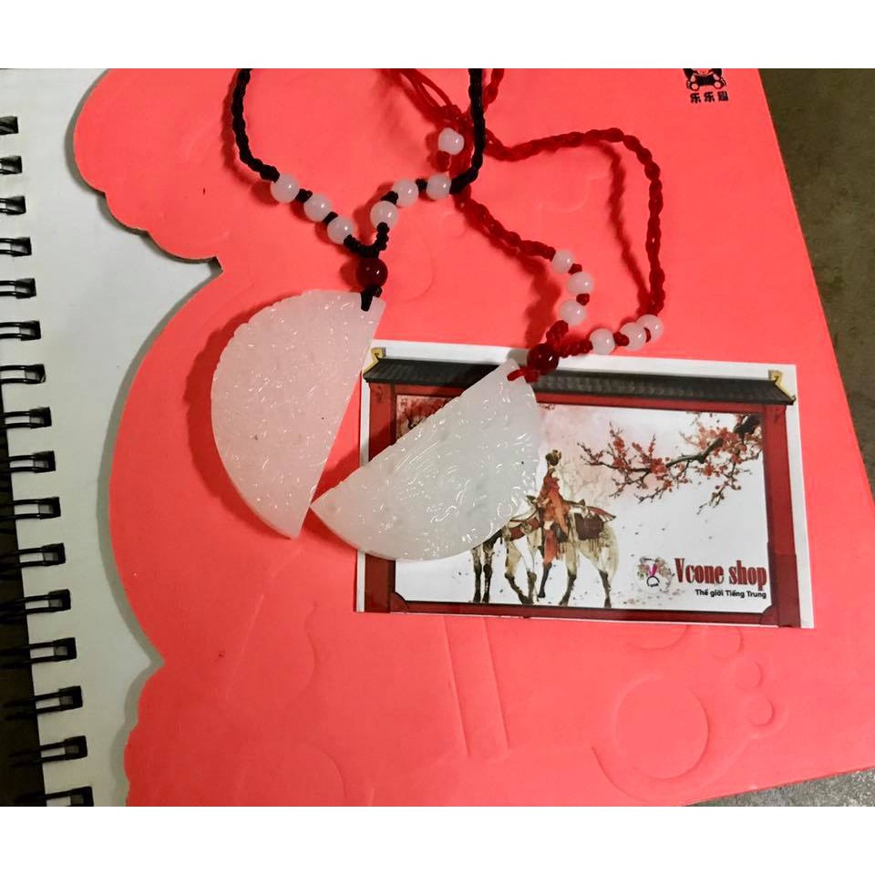 (ghép full) Dây chuyền Ngọc bội cặp tình duyên long phụng cổ trang long phượng