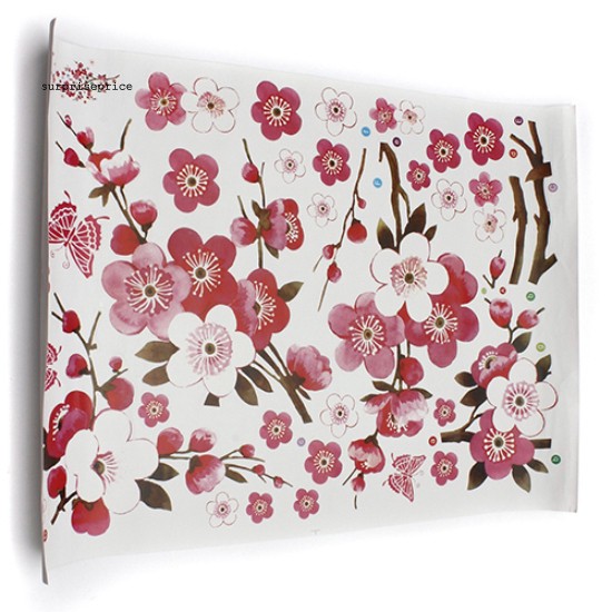 Giấy dán tường trang trí in hình hoa mận DIY