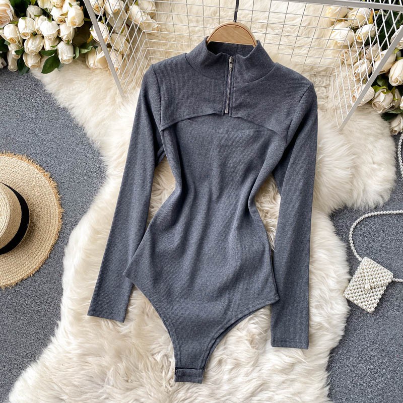 Bodysuit nữ cao cổ khoét ngực BB03