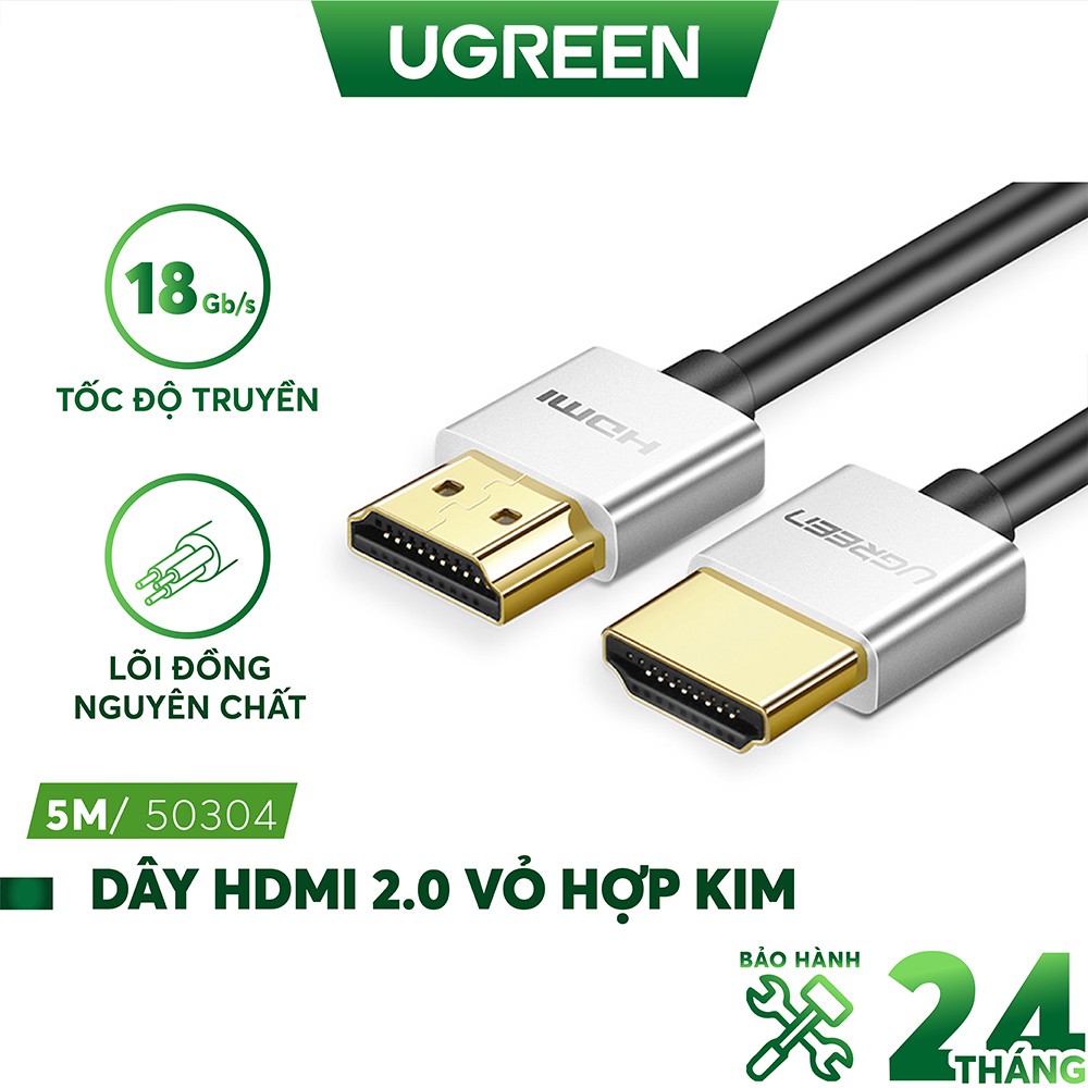 Dây HDMI 2.0 thuần đồng 10.2gbps đầu hợp kim UGREEN HD117 - Hàng phân phối chính hãng - Bảo hành 18 tháng