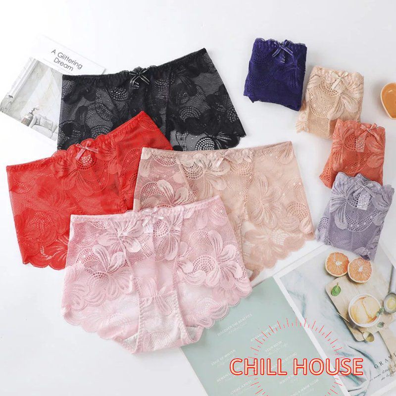 RẺ- ĐẸP QUẦN LÓT REN ĐÙI CẠP CAO GEN NHẸ 5533 đính nơ - CHILLHOUSE