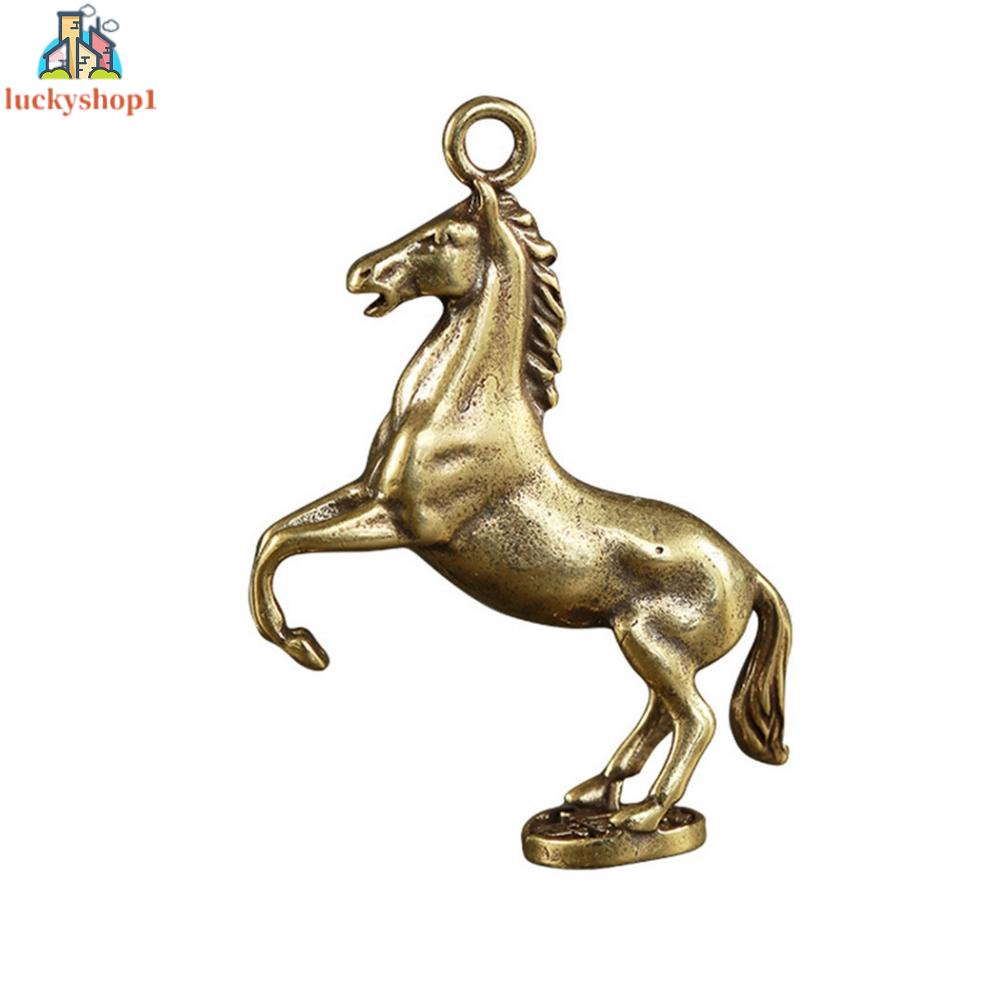 Mini Vintage Brass Portable Horse Pendant Home Office Decor Ornament 100% brand new and high quality