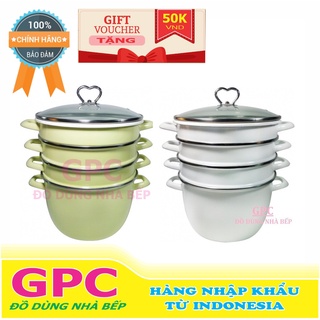 Bộ nồi cao cấp đa năng 4 tầng thép đúc tráng men Bonanza