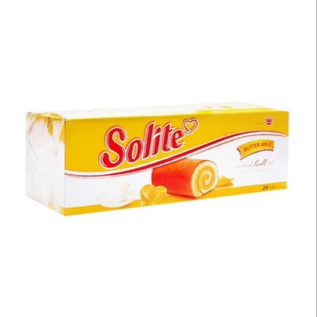 Bánh Bông Lan Cuộn Kem NHIỀU VỊ Solite hộp 360g (20Gói x 18g)