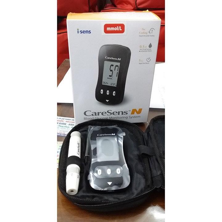 MÁY ĐO ĐƯỜNG HUYẾT máy đo tiểu đường CARESENS N CARESEN HÀN QUỐC tặng kèm 10 kim và hộp 25 que thử