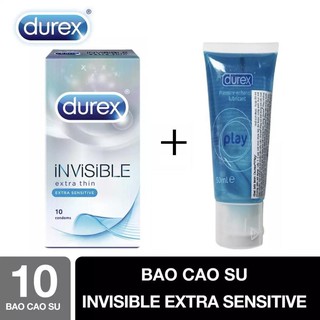Combo bao cao su invisible cực siêu mõng+gel play