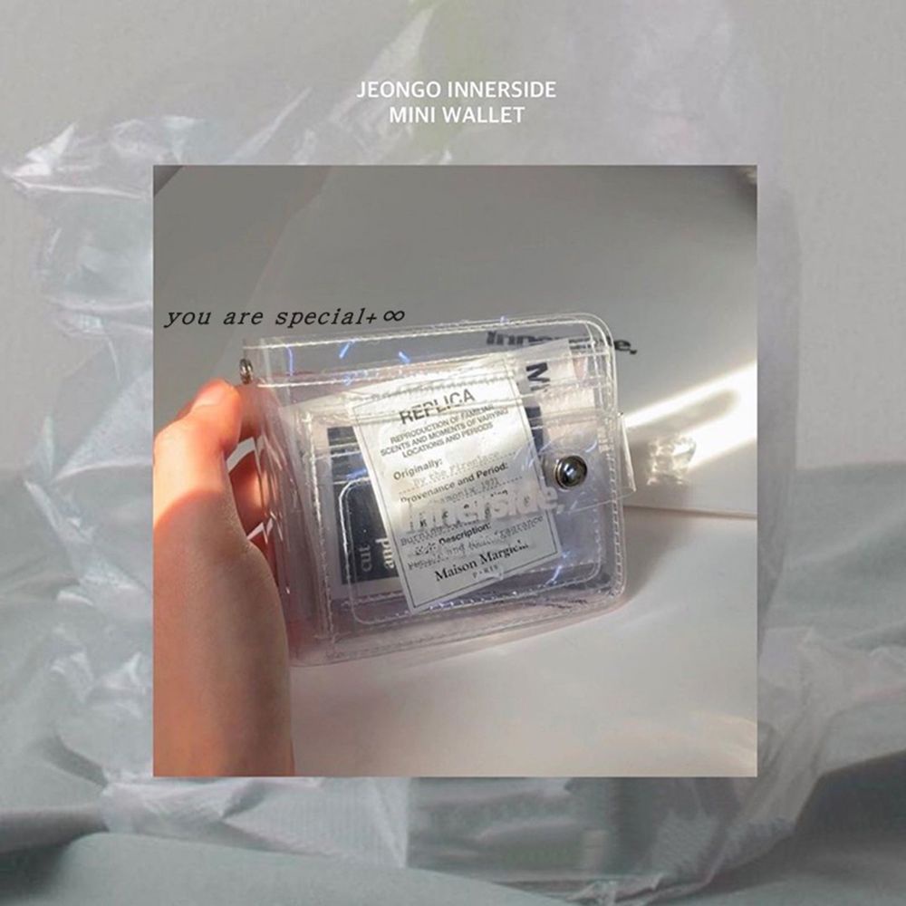 Ví đựng thẻ bằng PVC trong suốt phong cách Harajuku độc đáo thời trang cho nữ