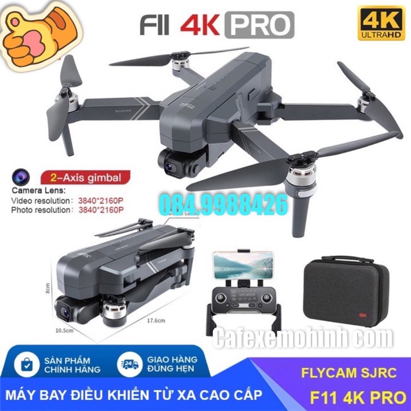 Flycam Sjrc F11 4k Pro có gimbal 2 trục tặng balo bay 1.5km thời gian 25p có tự bay về bằng GPS