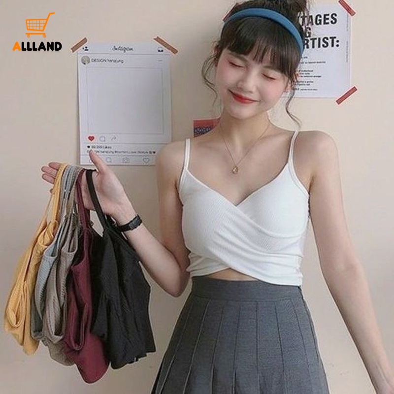 Áo Ống Cổ Chữ V Vải Mỏng Thoáng Khí Nhiều Màu Sắc Gợi Cảm Thời Trang Cho Nữ