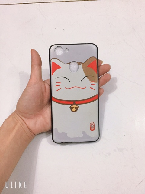 Ốp lưng oppo F5 Mèo thần tài trắng