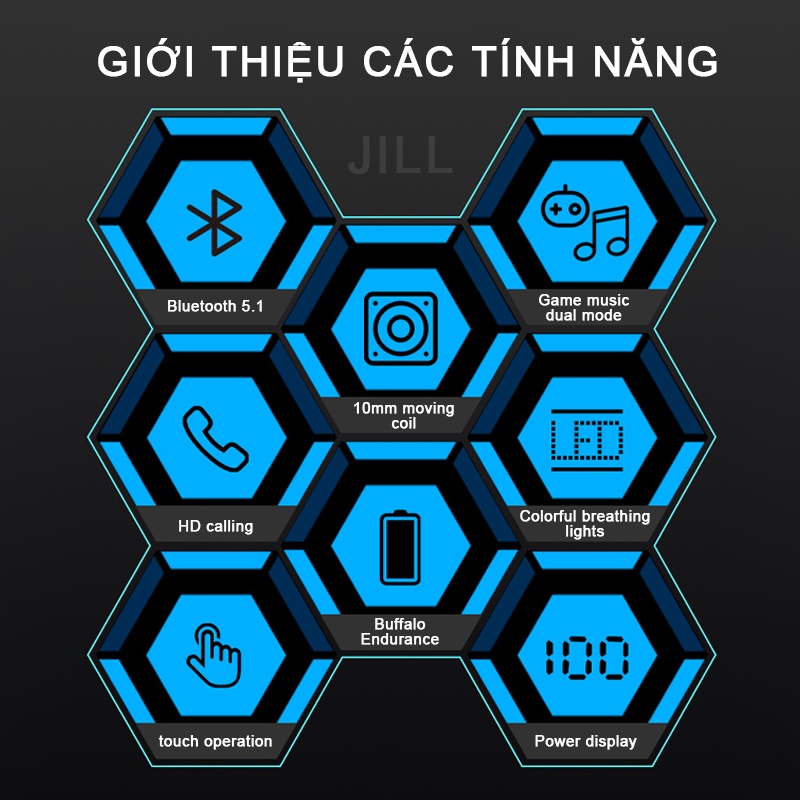 Tai nghe gaming chính hàng K12 pro không dây điện thoại tai nghr thể thao wireless bluetooth earphone